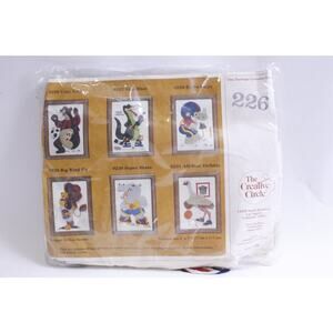 Creative Circle Goal Kick Soccar Bear Embroidery Kit, Poly Fabric, Six Animals